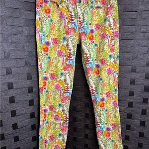 J. Crew Floral Skinny Jeans in Bright Multi-Color